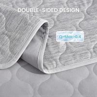 Cozy Bliss Leakproof Cooling Blanket for Large Dogs – Q-Max>0.4, Durable & Washable Dog Cooling Mat for Hot Weather, Soft Pet Throw & Couch Protector for Multiple Pets 60x80 Inch, Heather Silver Grey