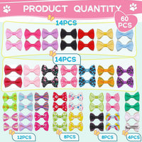 YAKA 60PCS Cute Puppy Dog Small Bowknot Hair Bows with Metal Clips - 60Pcs Dog Bows with Clips - image 4