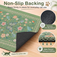 24"x15" Cat Litter Mat Non-Slip Washable Litter Box Mat – Daily Care for Cats - Dark spring green / 33X22in - image 3