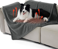 Bedsure Waterproof Dog Blankets for Small Dogs Soft Cat Blanket Warm - XL(50x60") / Anthracite Grey-self Warming