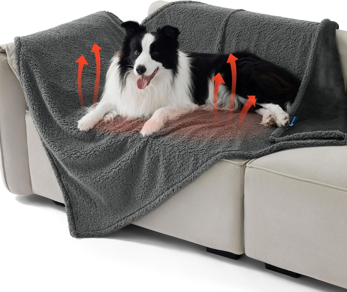 Bedsure Waterproof Dog Blankets for Small Dogs Soft Cat Blanket Warm - XL(50x60") / Anthracite Grey-self Warming