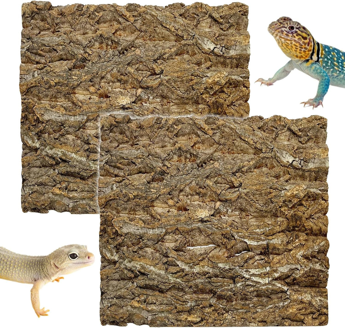 10PCS Cork Tile Background Bark 7.9”Lx7.9”W Reptile Tank Background - 2PCS - 11.8” x 11.8”