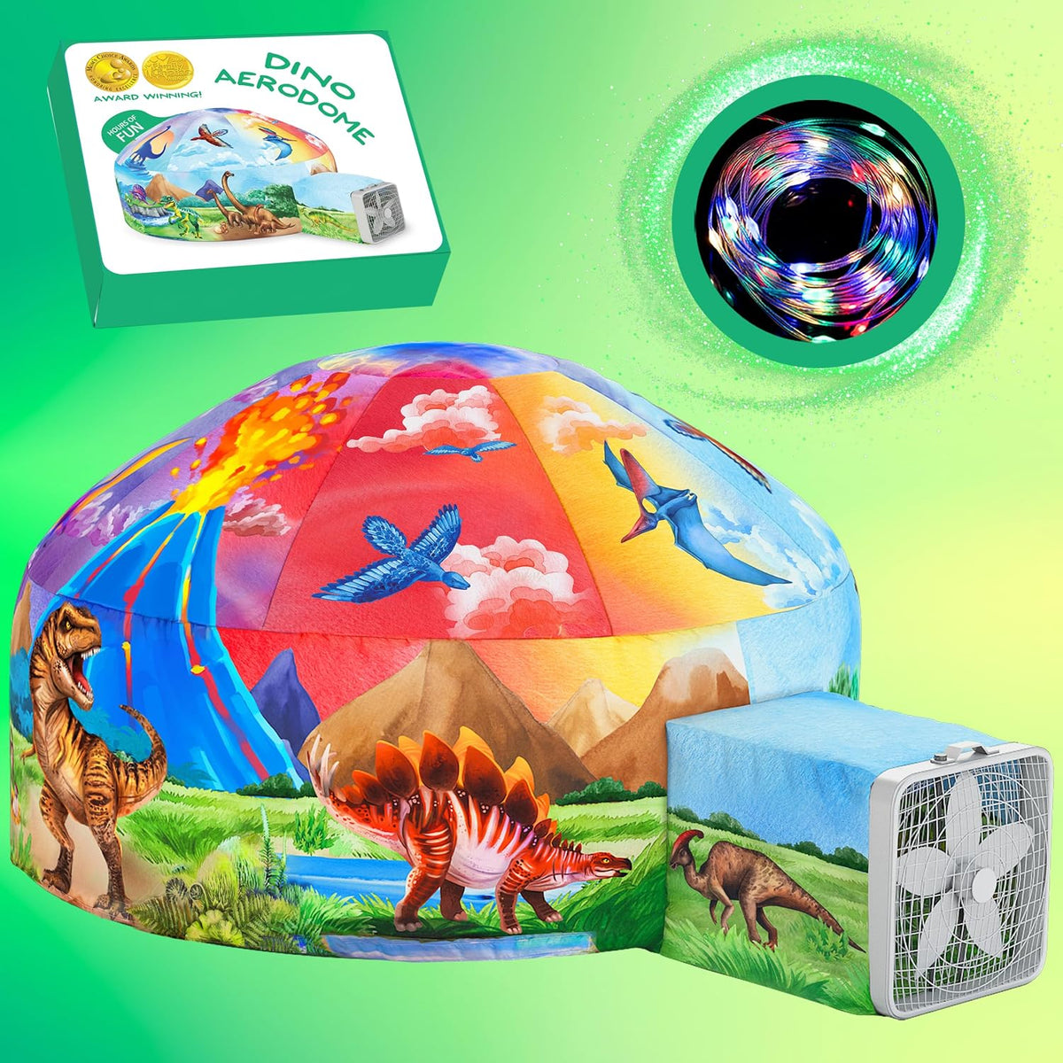 W&O Space Explorer Inflatable Fort with Lights & Sound - Dino Aerodome