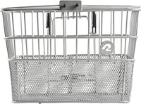 Retrospec Apollo Detachable Front Bike Basket Steel Half-Mesh with Integrated Detachable Hooks and Built-In Handle, Easy Assembly and Portability for Bicycles