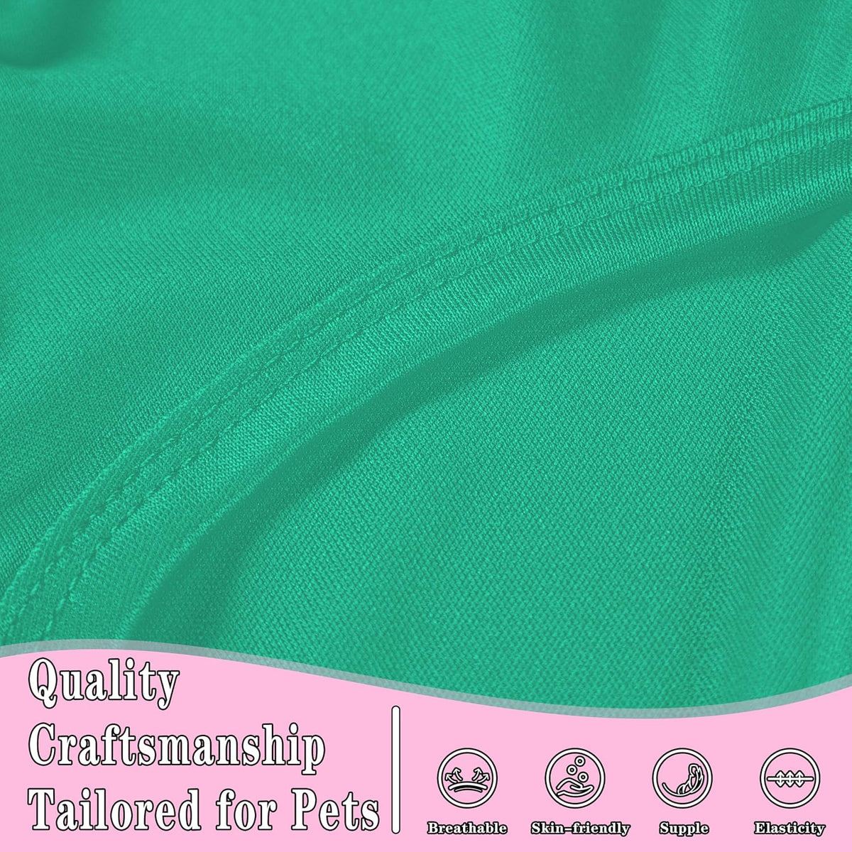 2 Pack Solid Color Dog Shirts, Lightweight, Quick Dry - Pink,Teal / S (14'' Chest) - image 4