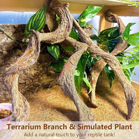 BNOSDM 4Pcs Reptile Climbing Branches Decor,Snake Climbing Branch,Gecko Climb Wood,Lizard Forest Branch,Tank Habitat Tree Trunk Decorations for Bearded Dragons,Chameleons,Spider,Frogs (S)