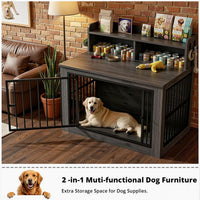 IRONCK Dog Crate Furniture, Heavy Duty Pet Crate for Large Dog - 30.0"L x 43.3"W x 41.8"H / Grey - image 3