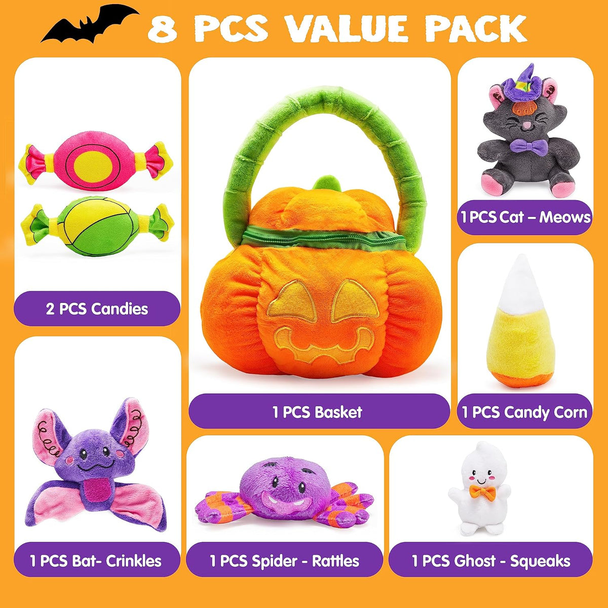 JOYIN baby pumpkin Halloween playset with play pieces and a pumpkin basket - view 12