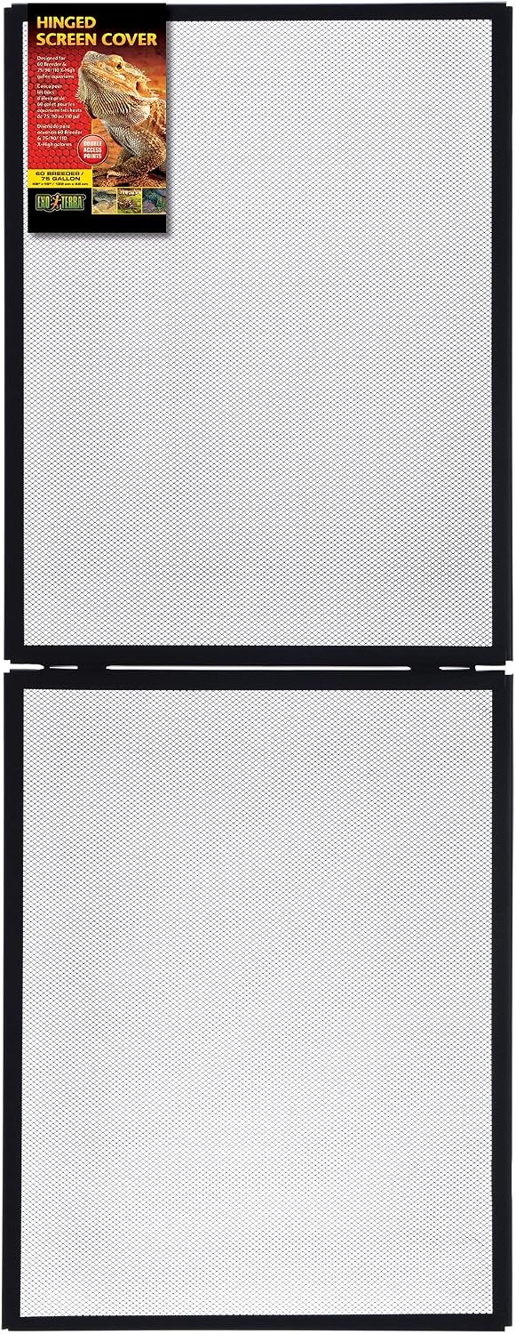 Exo Terra Hinged Terrarium Screen Cover, 60 Breeder/75 Gallon – Essentials for Reptiles And Amphibians - Large