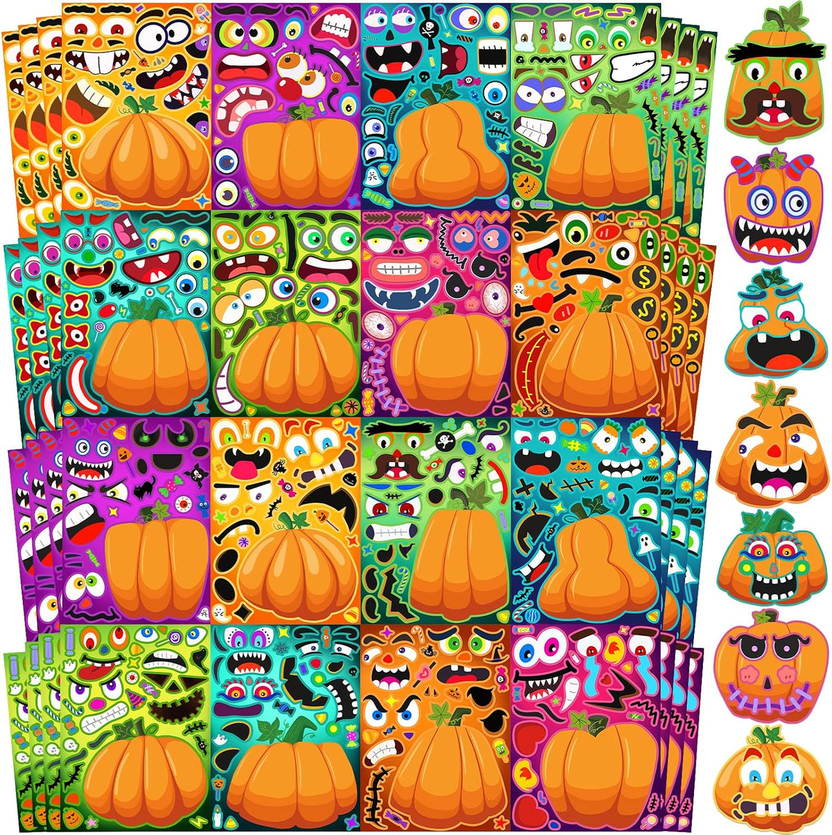 Natonhi 32 rainbow Halloween scratch art masks with wooden styluses and strings - view 3