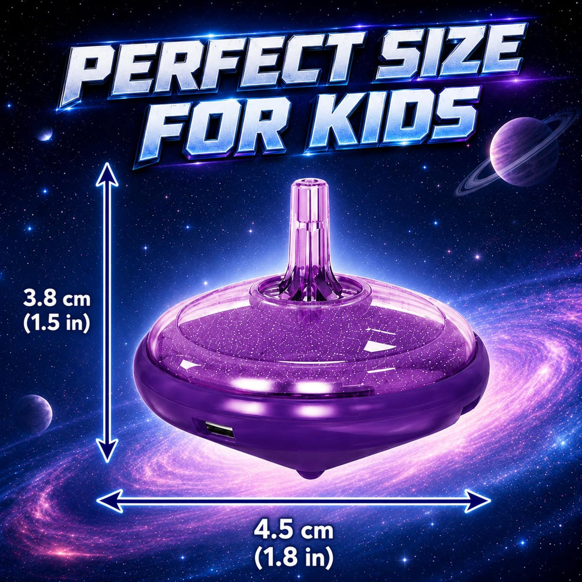 LED Flashing Spinning Tops for Kids - Galaxy - 100 Piece - image 4
