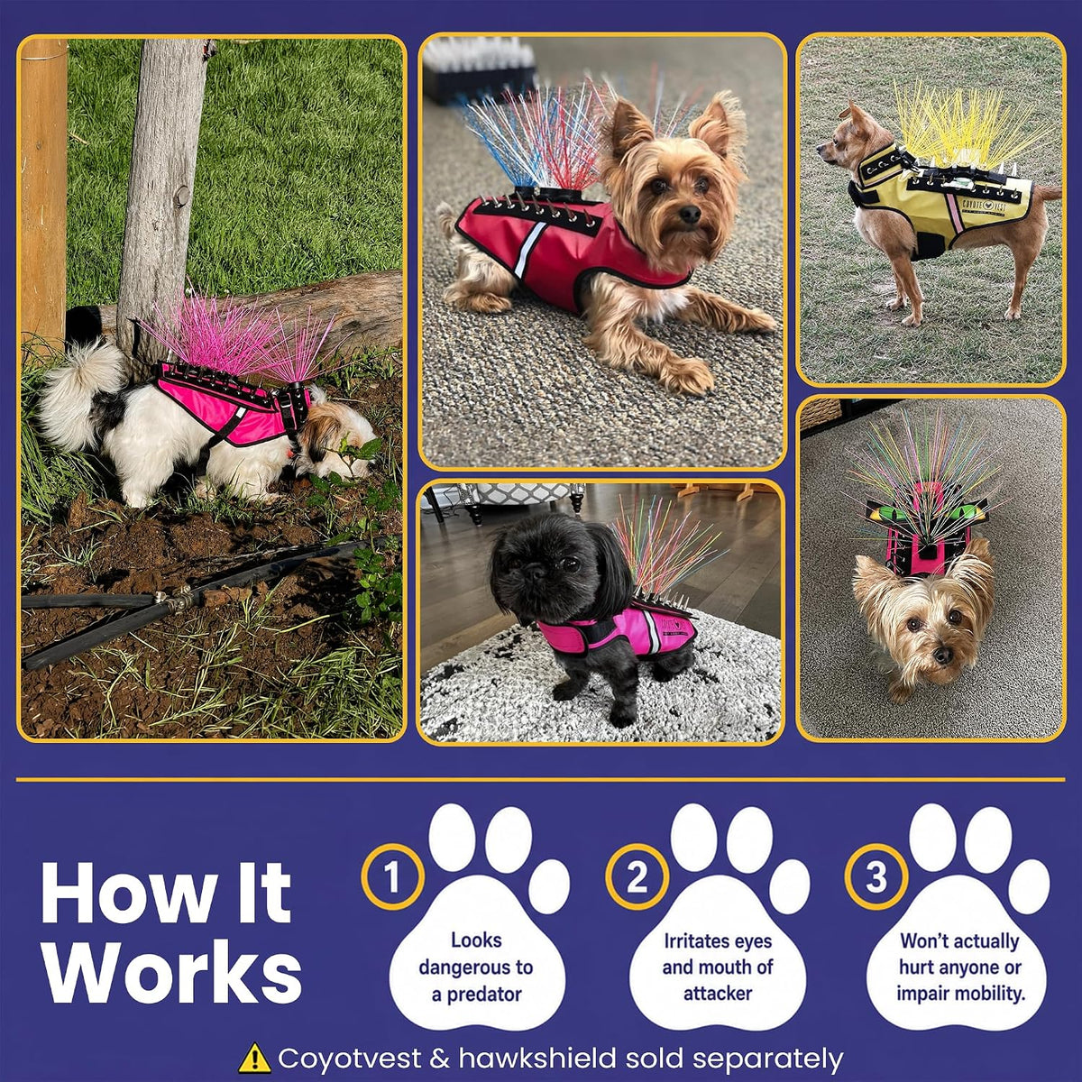 Coyotevest Coyotewhiskers Protective Nylon Dog Harness Bristles - Green - image 4