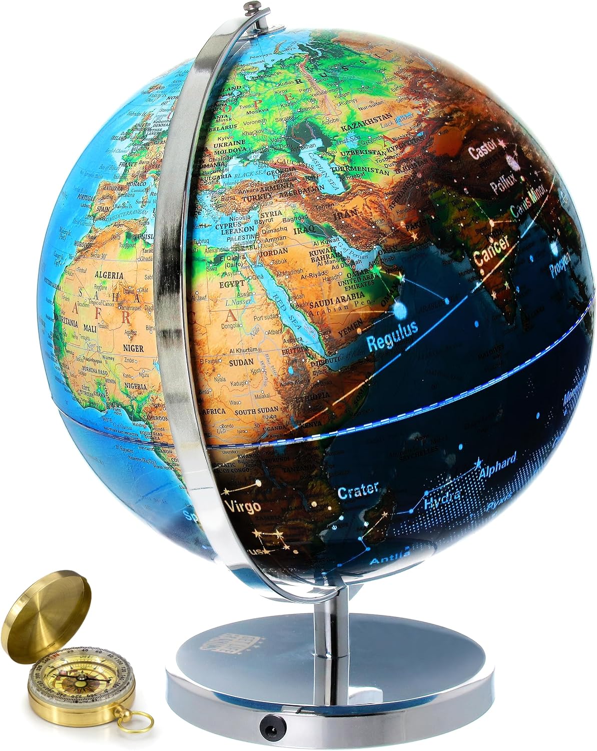 Get Life Basics 13” Illuminated Constellation World Globe for Kids