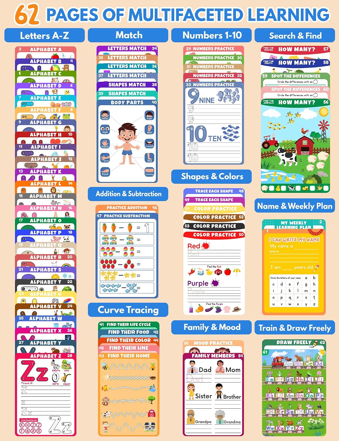 Preschool Learning Activities Educational Workbook - image 2