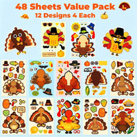 64 Sheets Halloween Stickers for Kids - Thanksgiving DIY Style - image 2