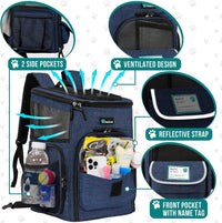 PetAmi Dog Backpack Carrier - Navy / 12.5"L x 12.0"W x 16.5"H - image 4