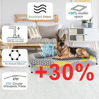 Kuntrust Elevated Outdoor Dog Bed, Medium Size, Cotton Material - Triangle / 6 sided Bolster X-Large - image 2
