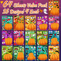 Natonhi 32 rainbow Halloween scratch art masks with wooden styluses and strings - view 13