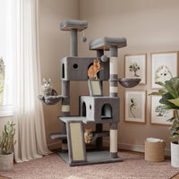 SHA CERLIN 65in Larger Cat Tree Tower Condo for Indoor - Grey