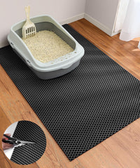 Cat Litter Mat, Cut to Fit Any Place - Black / 35x23 Inch
