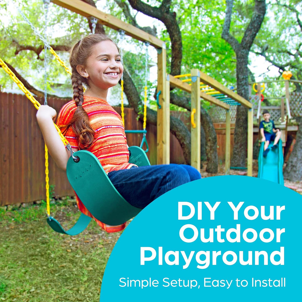 Jungle Gym Kingdom Swing Sets for Backyard - Green - image 4