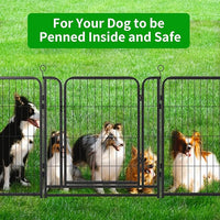 Dog Playpen Outdoor Extra Wide 12 Panels Heavy Duty Dog Fence 32" Height Anti-Rust with Doors Portable for RV Camping Yard, Total 32FT, 79 Sq.ft, Snowy Black
