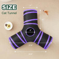Love's cabin Cat Tunnel for Indoor Cats - Black&Purple / S (23.6"x13"x11") - image 2