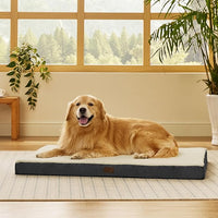 Bedsure XL Dog Beds Large Sized Dog -Orthopedic Flat Extra Large Pet Beds with Removable Washable Cover, Egg Crate Foam Mat, Suitable for Pet Up to 100 lbs