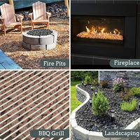 Mr. Fireglass 10 Pounds Lava Rocks Black Natural Stone Granules for Gas Fire Pit Fireplace, Gas Log Set & Barbecue Grills, Decorative Landscaping Rocks for Indoor and Outdoor Use, 0.8" - 1.2" Sized