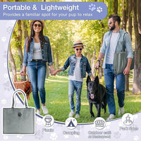 Kritter Planet Waterproof Foldable Dog Bed Pad for Camping & Travel, Portable Roll-Up Dog Bed Car Seat Pet Cushion Mat with Handles for Small & Medium Dogs, Indoor & Outdoor Use
