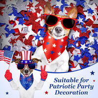 Preboun 100 Pcs Fall Paw Print Dog Bandanas Bulk - 4th of July / 25.6 x 17.7 x 17.7 Inch - image 2