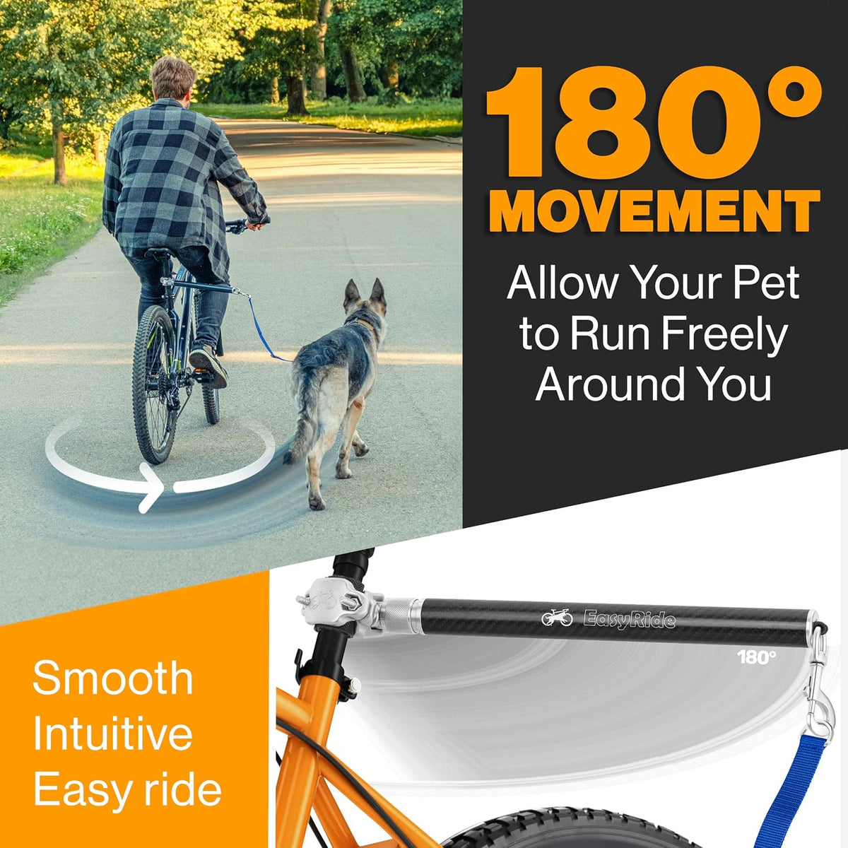 V2.0-180° Rotating Dog Bike Leash - Blue - image 2