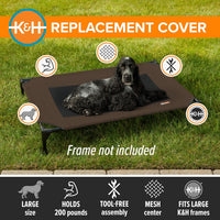 K&H Outdoor Elevated Dog Bed Pet Cot Replacement Cover - Chocolate/Black Mesh / Large 42 X 30 Inches - image 3