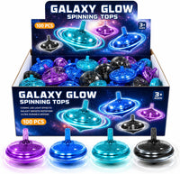 LED Flashing Spinning Tops for Kids - Galaxy - 100 Piece