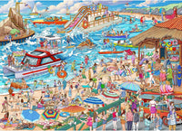 Funny Dog Pizza Jigsaw Puzzles, Food Kitchen - Summer Beach