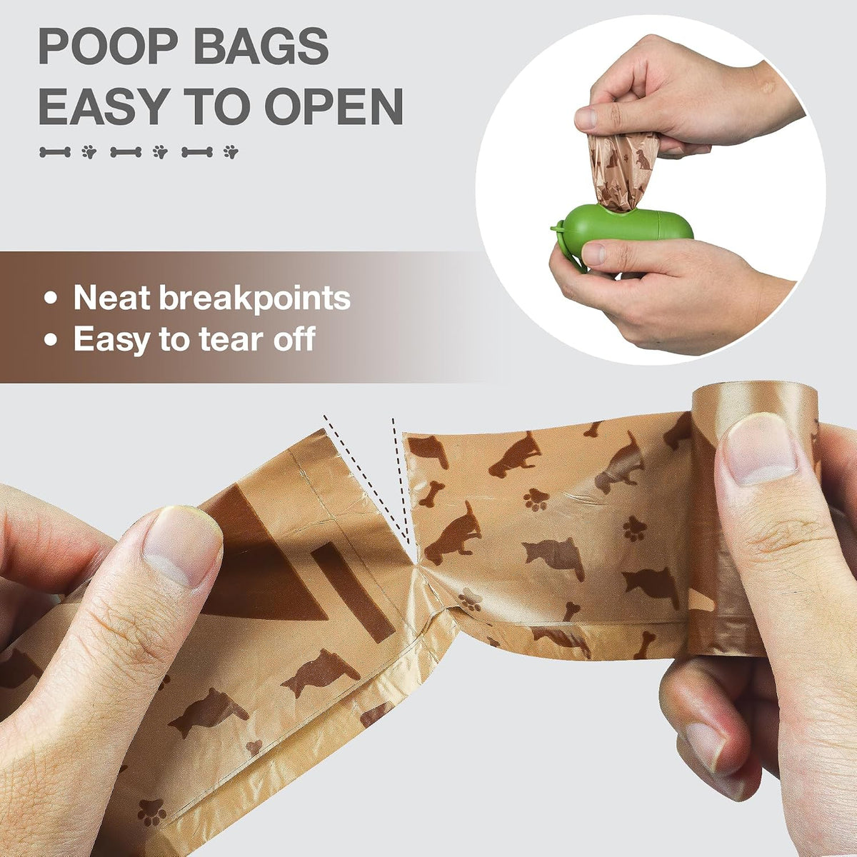 Joyeux 240 Count Ocean Scent Dog Poop Bags Rolls, with Dispenser - 180 Count (Pack of 1) / Brown - image 4