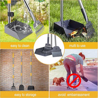 Niubya Pooper Scooper for Dogs, Metal Poop Scooper Tray Spade and Rake Set, Poop Scoop with Adjustable Long Handle, Dog Pooper Scooper for Pet Waste Removal