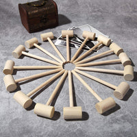 TDOCK 18 pack of smooth natural wood mini mallets, 5.7 inches long - view 7