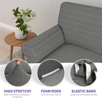 Super Stretch Couch Cover Universal Sofa Covers with Elastic Bottom - Yarn Dyed - Black and White / X-Large (92"-115") - image 4