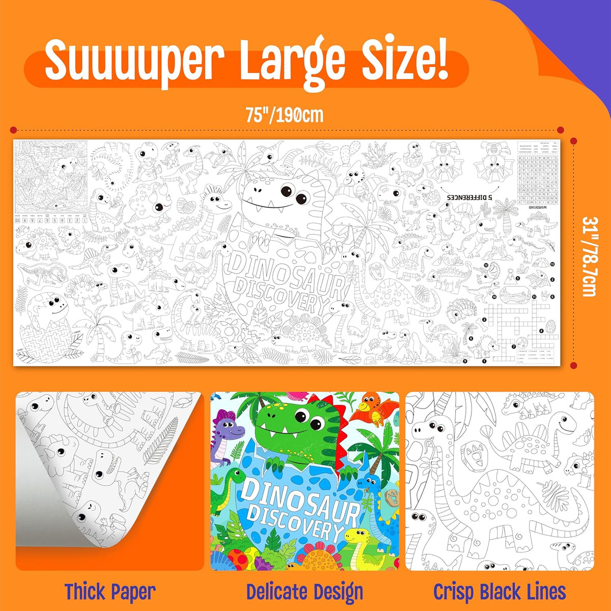 SpriteGru jumbo Halloween coloring poster with ghosts, pumpkins and witches - view 14