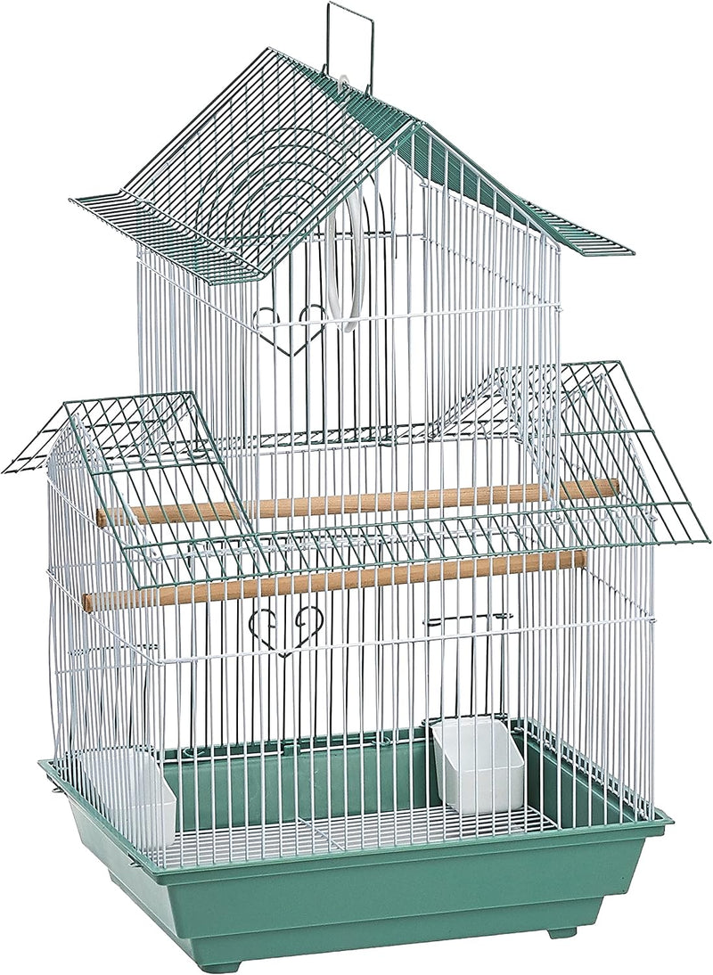 Prevue Hendryx SP1720-4 Shanghai Parakeet Cage, Green and White – Essentials for Birds - Green