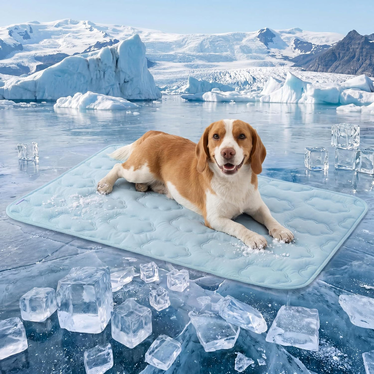 LE SURE ApexCloud QMAX>0.5 Breathable Dog Cooling Mat for Large Dog - 36" x 27" (L) / Blue
