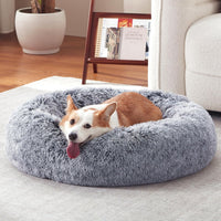 Donut Dog Bed Medium Size Dog, Round Cat Beds for Small Dogs – Essentials for Dogs - Grey / 30"L x 30"W x 8"Th