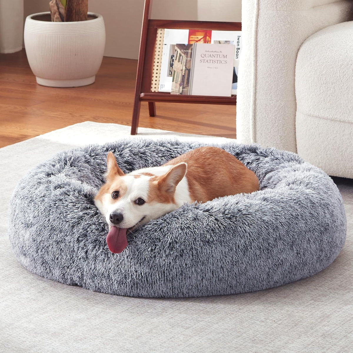 Donut Dog Bed Medium Size Dog, Round Cat Beds for Small Dogs – Essentials for Dogs - Grey / 30"L x 30"W x 8"Th