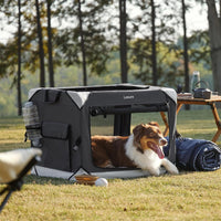 Lesure Portable Soft Collapsible Dog Crate for Large Dogs - Charcoal Grey / 30.0"L x 21.0"W x 21.0"H - image 2