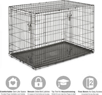New World by Midwest 42-Inch Single Door Crate, for Large Breeds - Double Door - Black / XL (48"L) - image 3