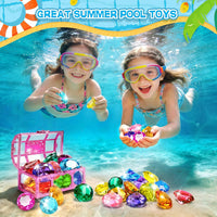 DISHIO Diving Gem Pool Toy 10PCS Big Colorful Diamond Diving Toy - 10pcs Purple - image 2