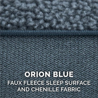 Furhaven Pillow Dog Bed for Medium/Small Dogs w/ Removable Bolsters & Washable Cover - Sherpa & Chenille Sofa - Orion Blue, Medium