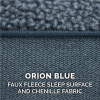 Furhaven Orthopedic Dog Bed for Large Dogs w/ Removable Bolsters & Washable Cover, For Dogs Up to 95 lbs - Sherpa & Chenille Sofa - Orion Blue, Jumbo/XL