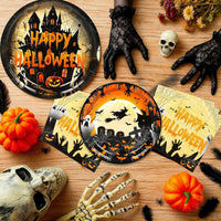qonimi Halloween plates and napkins set, 75 piece disposable tableware - view 26